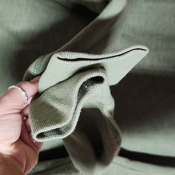 We The Free Nikala Top Olive Green Zipper Detail Shoulder Bateau Neckline Small - Picture 4 of 9